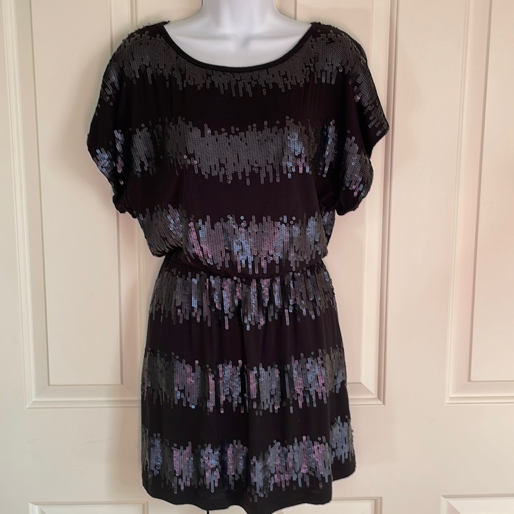 TART Collection Black Sequin Mini Dress, Size S
